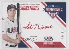2020 Panini USA Baseball Stars & Stripes Red Ink 3/10 Luke Waddell Auto u6m