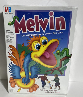 Vintage 1989 MELVIN Motorized Bird Game Milton Bradley Large Size Sealed 80s Toy