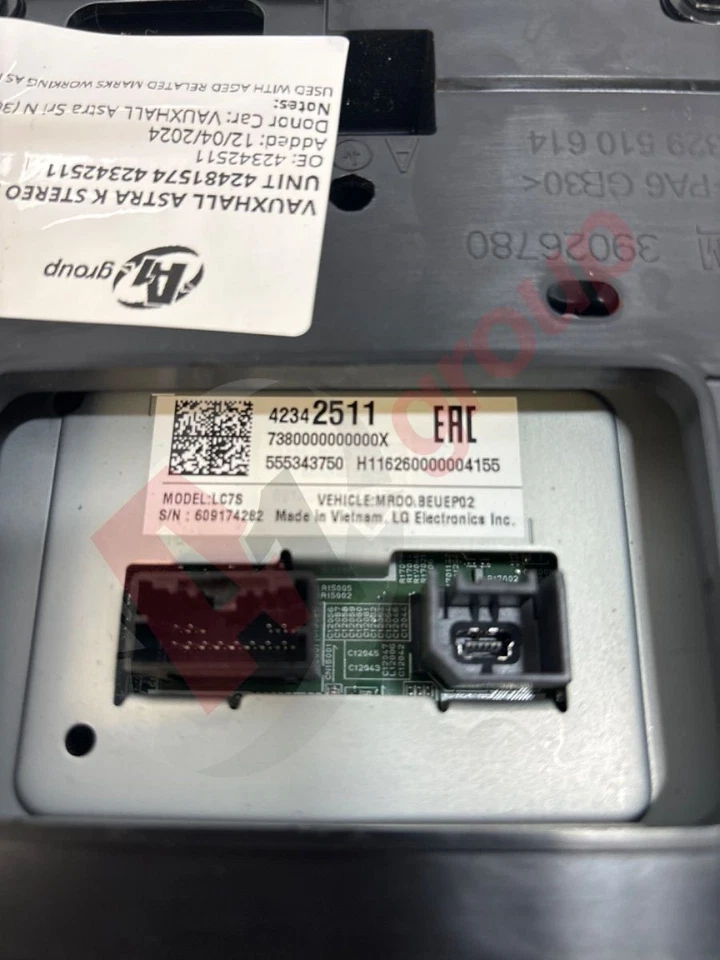 VAUXHALL ASTRA K STEREO SAT NAV HEAD UNIT DISPLAY UNIT 15-19 42342511 - Image 3 of 4