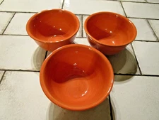 Lot of Three Tabletops Unlimited Corsica Clementine Orange Coupe Cereal Bowls