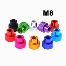 M8 Through Hole Aluminium Anodised High Knurled Thumb Nuts Hand Grip Knobs Nut