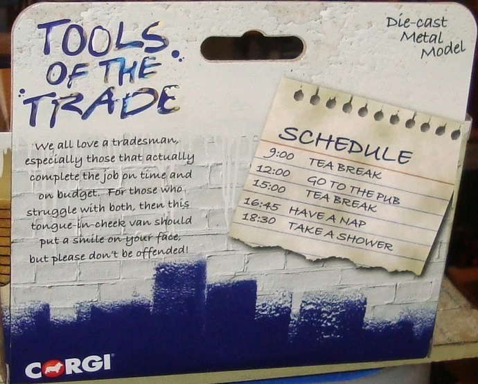 FORD TRANSIT MKI VAN - JIMMY RIDDLE'S - TOOLS OF THE TRADE- CORGI - 1:43 - BOXED - Image 3 of 3