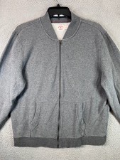 Brooks Brothers Red Fleece Sweater Men  s 2XL XXL Gray Golf City Preppy Full Zip