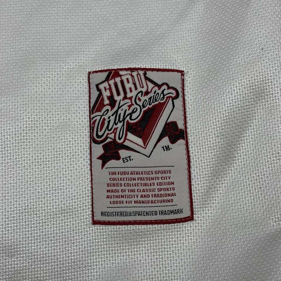 Винтажная мужская рубашка FUBU 3XL серия White Red City Dirty 05 Jersey 00s - Изображение 3 из 4