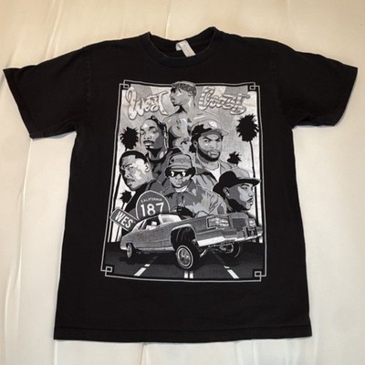 West Coast Hip Hop Graphic T-Shirt Black Rap Legends Lowrider Streetwear Tee