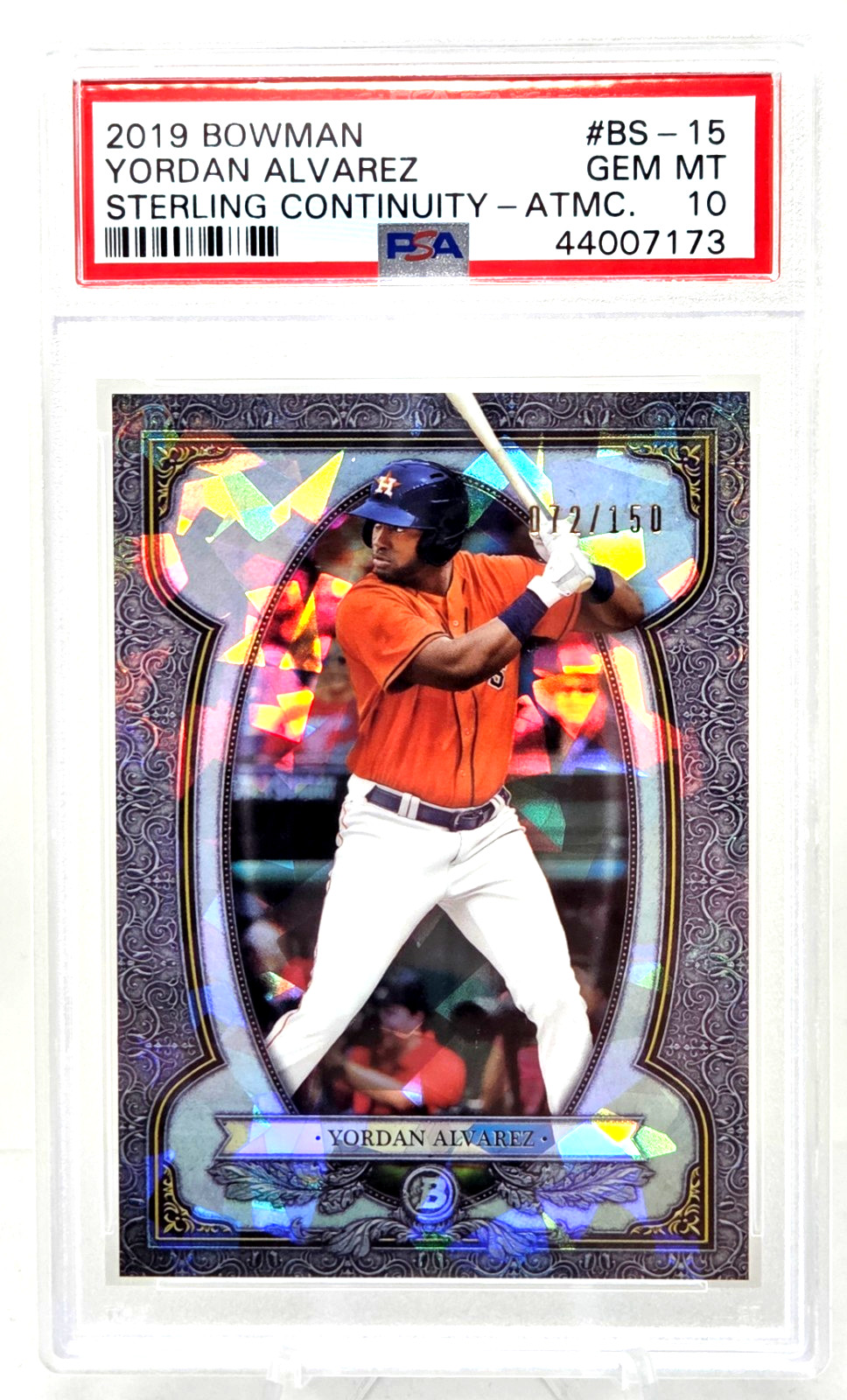 2019 Bowman Sterling ATOMIC REFRACTOR YORDAN ALVAREZ RC Card /150 PSA 10 GEM