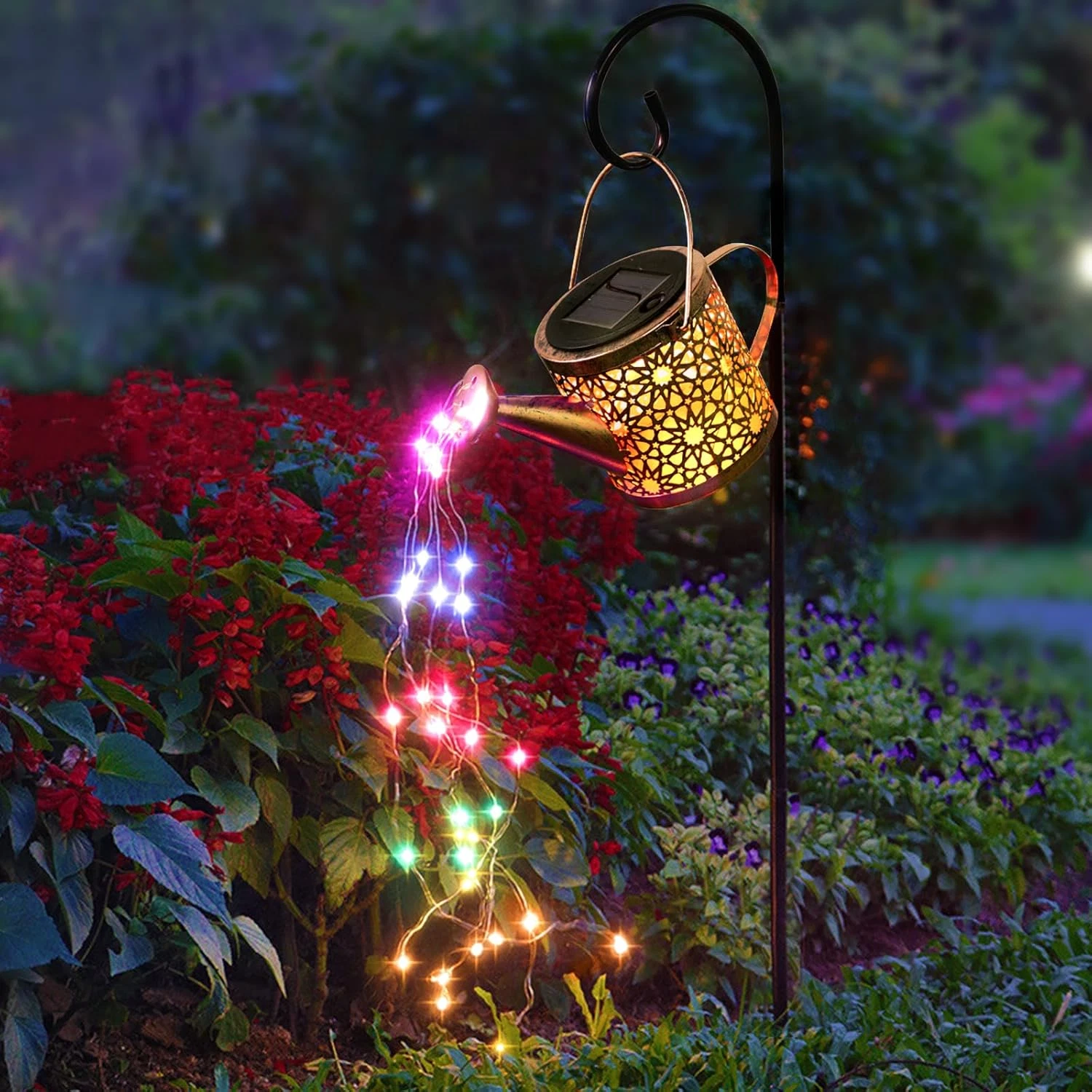 Solar Lights Outdoor Decorative, Metal Solar Watering Can Lights Waterproof, Sma
