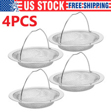 4PCS Kitchen Sink Strainer Large Wide Rim 4.5" Stainless Steel Mesh Drain Filter