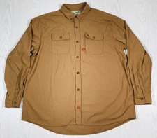 Duck Camp Wingshooting Shirt Mens XXXL Brown Long Sleeve Pockets Hunting Outdoor