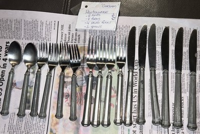 VTG Gorham OCTETTE Pewter Flatware Replacement Lot 16 Pcs Forks Knives Spoons