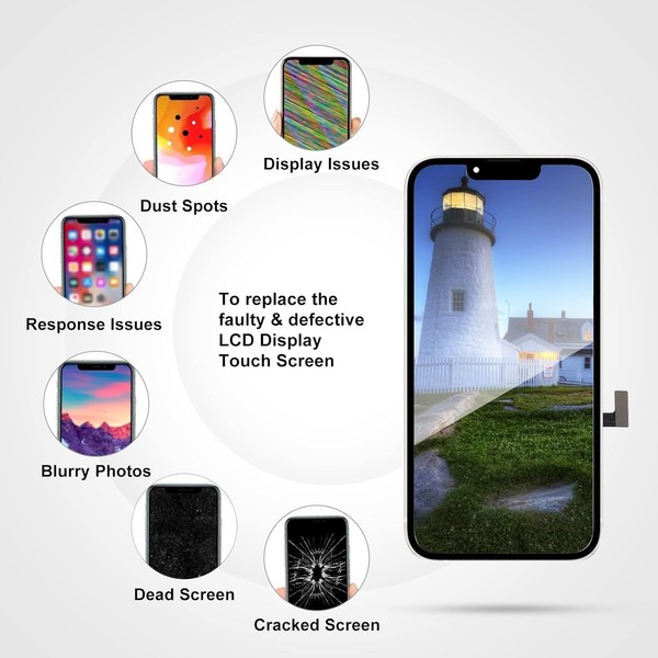 OLED para iPhone 13 Pantalla de Repuesto FHD Touch Digitizador Kit de Reparación 5