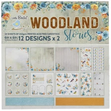 Little Birdie Woodland Stories Cardstock Pack 6"X6" 24/Pkg-Woodland Stories