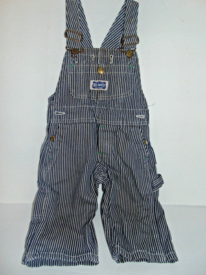 Vintage 1970's Big Smith Engineer Stripe Overalls Toddler 18 Month w/measurement