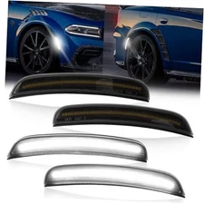 White LED Side Marker Lights Compatible with Dodge Charger 2015-2023, Front & 