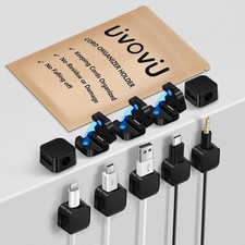 10 Pack Cord Organizer Magnetic Clips for Nightstand Under Desk Strong Adhesive