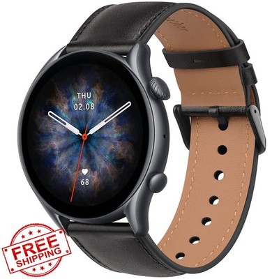 Amazfit GTR 4 3 Pro 22mm Leather Band Metal Buckle Strap