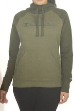New Champion Women  s Hoodie Fleece Hooded Pullover Army Green Sz MEDIUM
