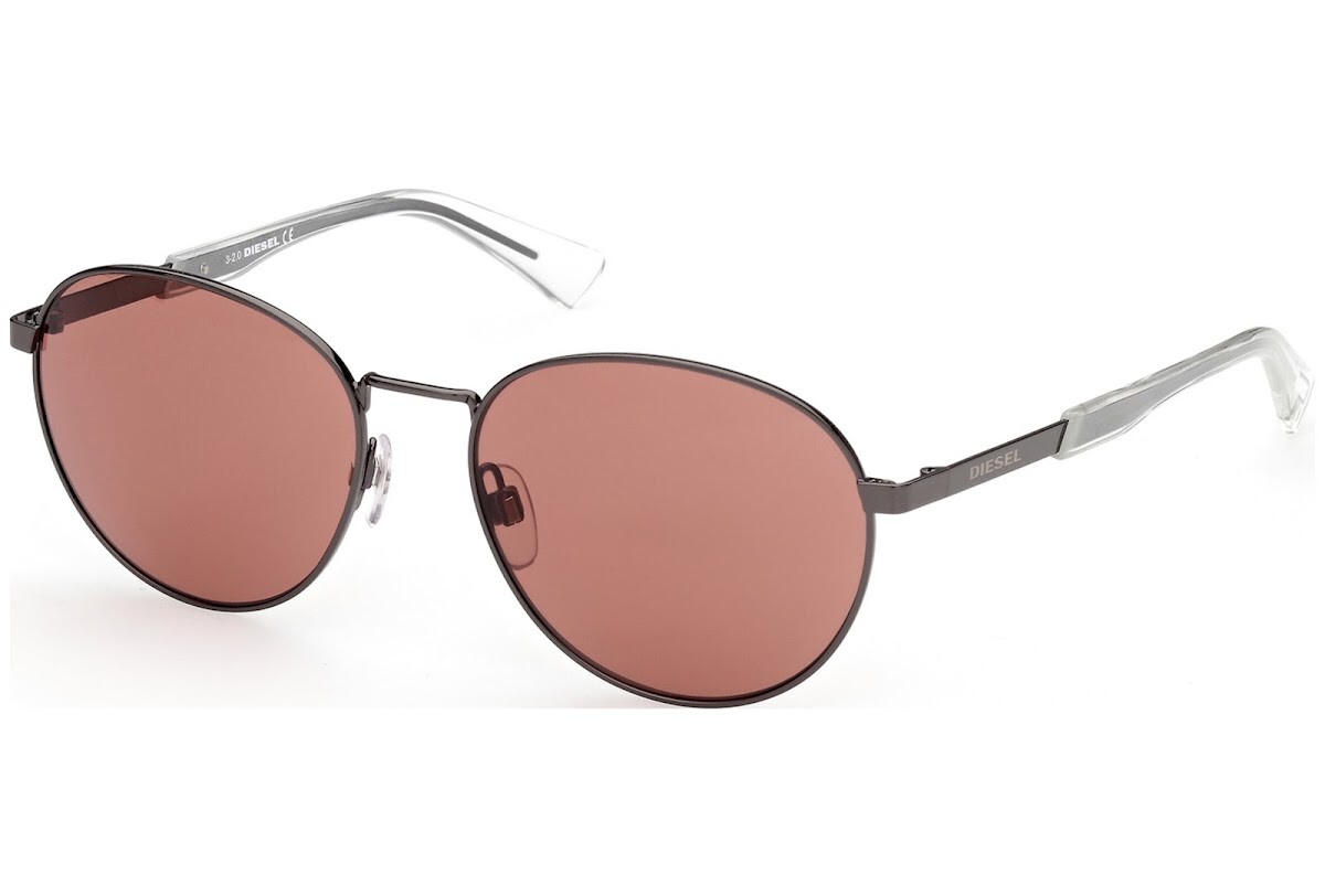 Diesel DL 0355 12E Gunmetal Round Metal Sunglasses Frame 56-17-140 *SD