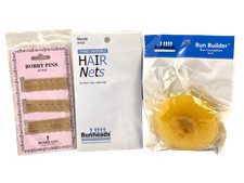 Capezio Bunheads Hair Nets, Bobby Pins, Bun Builder Dance Recital Lot - Blonde