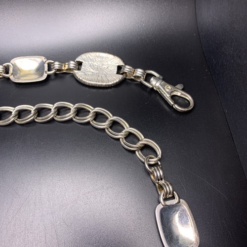 Cintura maglia tono argento medaglione corda texture moderna 34 35 36 37 38 39 40 41 pollici - Foto 10 di 11