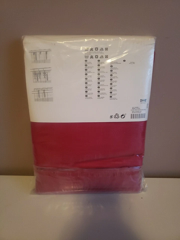Novo Ikea RITVA Cortinas Vermelhas 57” X 98” Conjunto de Pares de Cortinas de Painel de Janela com Amarrações - Imagem 2 de 4