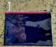 Estee Lauder Navy Blue Patent Leather Travel Makeup Bag