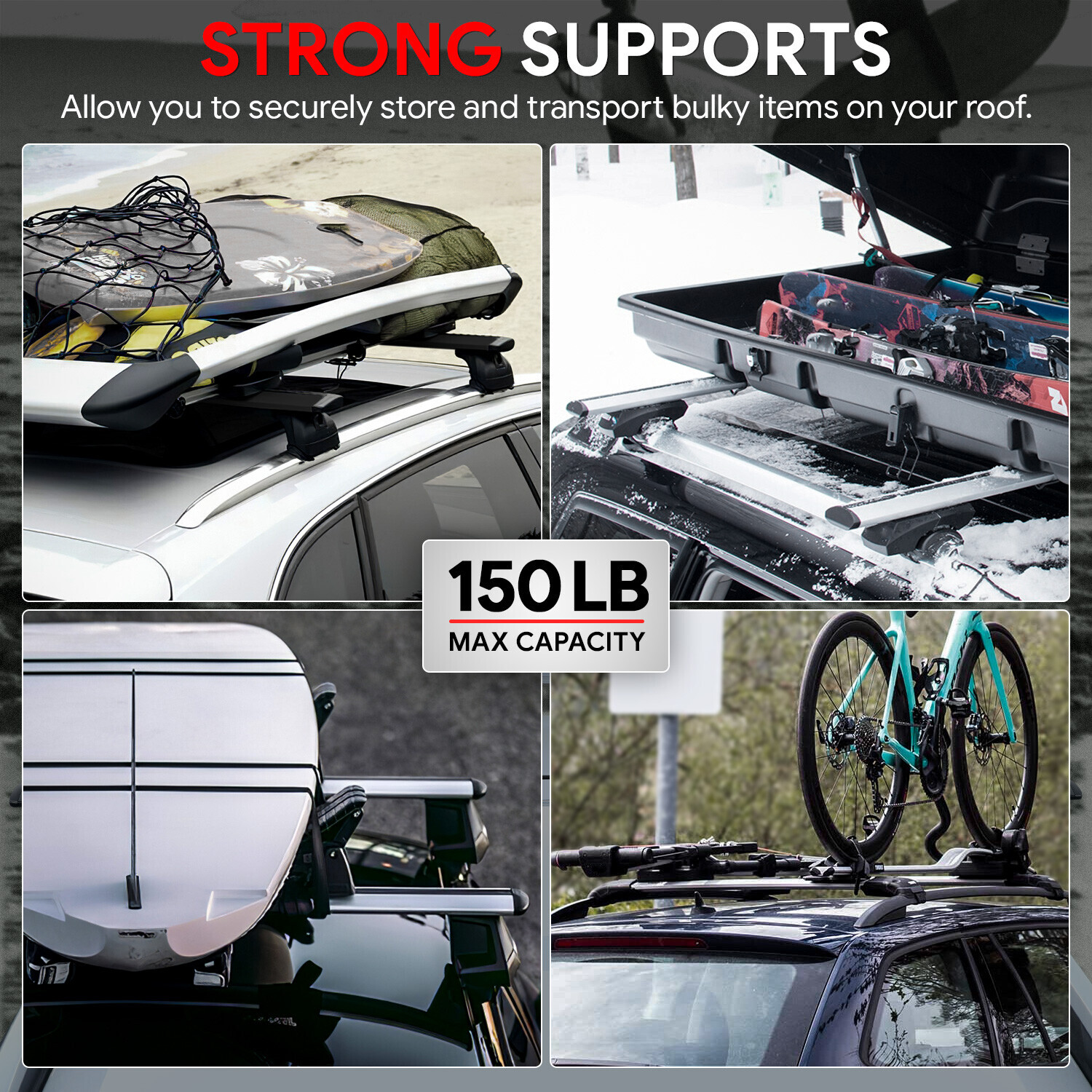 Fit 16-21 Tucson Aluminum Roof Rack Rail Cross Bars Cargo Carrier Factory Style