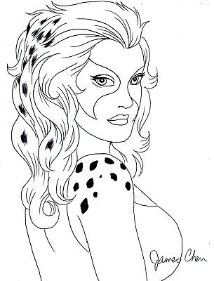 CHEETARA OF THE THUNDERCATS ORIGINAL COMIC ART PENCIL SKETCH BY JAMES CHEN