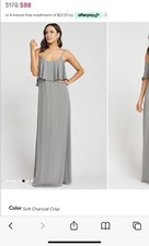 Show Me Your Mumu Gray Caitlin Ruffle Maxi Summer, Bridesmaid Dress SMALL