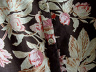 CHAPS Brown & Pink FLORAL Print BUTTON Front LINEN Blend SKIRT Sz 4 — photo 3