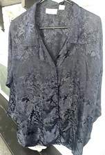 Vintage Victoria  s Secret Gold Label Night Shirt Sz Medium/Large Navy Blue