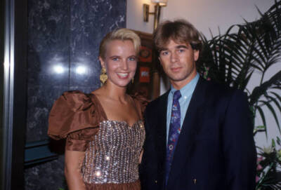 Dutch actress and TV presenter Linda de Mol with her husband Fred - Old Photo