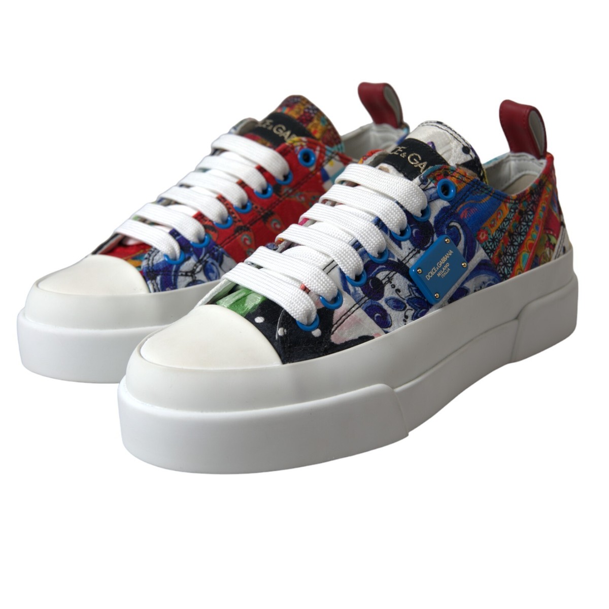 DOLCE & GABBANA Shoes Sneakers Multicolor Patchwork Low Top