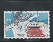 L416 FRANCE timbre Y&T N° 2012 de 1978 " Stade Roland Garros " oblitéré