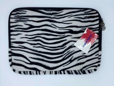 K-Cliffs Faux-Fur Zebra Animal Print Carrying Case Sleeve Laptop 13"