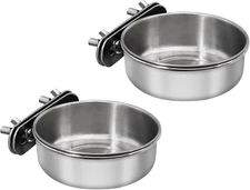 2 Pcs Small Bird Feeding Dish Cups Parrot Food Bowl Cage with Small 2 Pack New