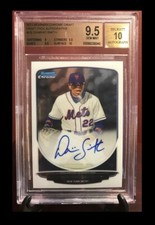 1-2013 BOWMAN DRAFT CHROME AUTO DOMINIC SMITH METS CARD#BDPP1 BGS9.5/10