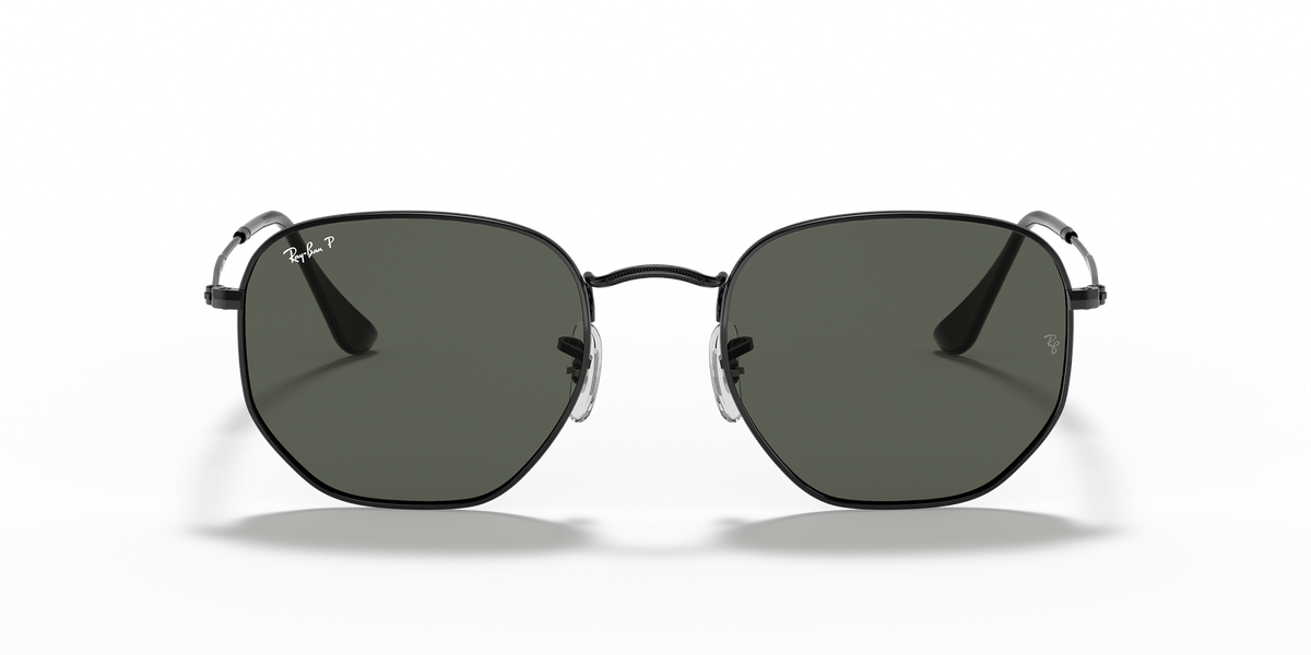Ray-Ban Hexagonal Flat Lenses Black/G-15 Green Polarized 51 mm