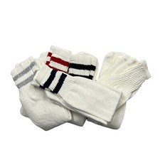 Vintage 80s Tube Sock Lot Striped Plain Red Blue NWOT 6 Pair