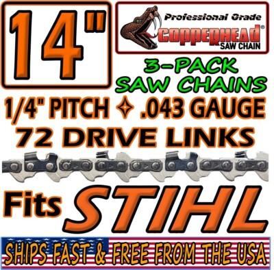 COPPERHEAD 3-PACK SAW CHAINS FOR STIHL MSA 200 C, HT133 71PM3-72 / 3670 005 0072