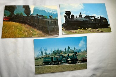 Vintage Postkarten Lot von 3 West Virginia WV Cass Scenic Railroad ~ Züge
