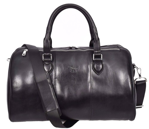 Genuine Leather Holdall Overnight Cross Body Weekend Travel Duffel Bag HLG47 - Picture 2 of 25