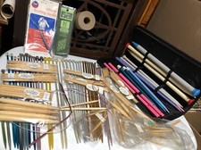 HUGE LOT of-120 Knitting Needles Circular -bamboo-metal-plastic- bernat-Bates