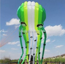 3D eyes23m green 1 Line Stunt Parafoil Octopus POWER Sport Kite outdoor toy a