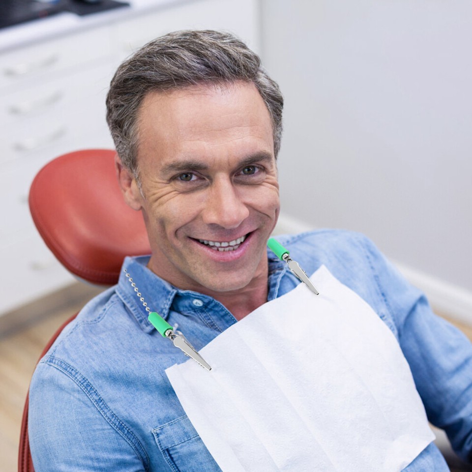 4 Pcs Metal Chain Clip Bib Clips Napkin Apron Bibs Lanyard Neck Strap