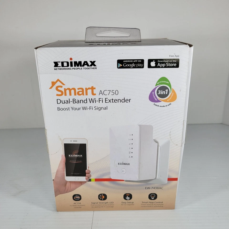 Edimax Smart AC750 Dual-Band Wi-Fi Extender EW-7438AC - Image 3 of 4