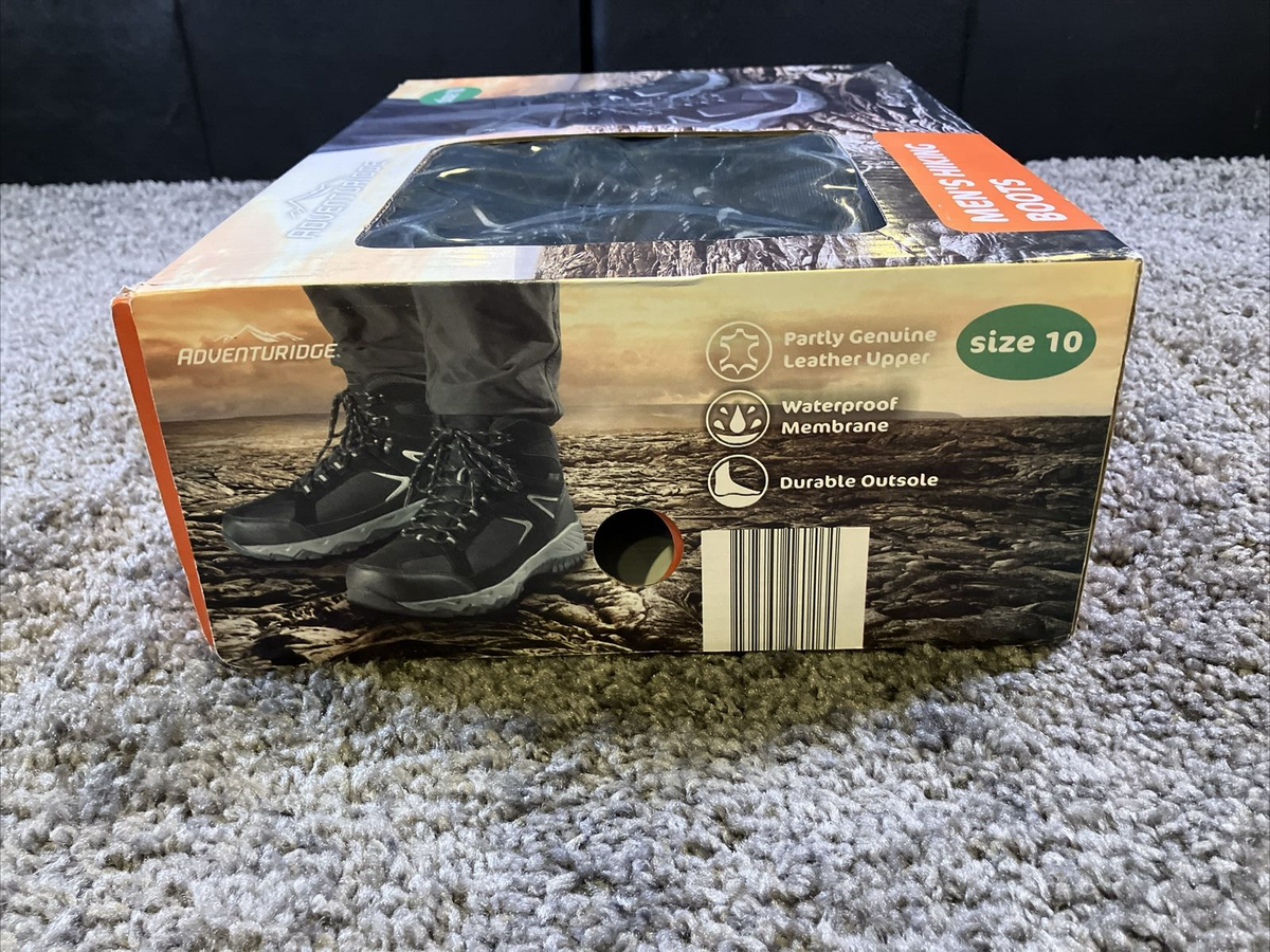 Adventuridge Hiking Boots Mens Size 10 Black Gray Leather  display picture 1