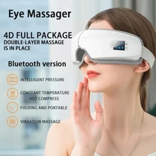 4D Eye Massager Heat Vibration Bluetooth Air Compression Strain Puffiness Relief