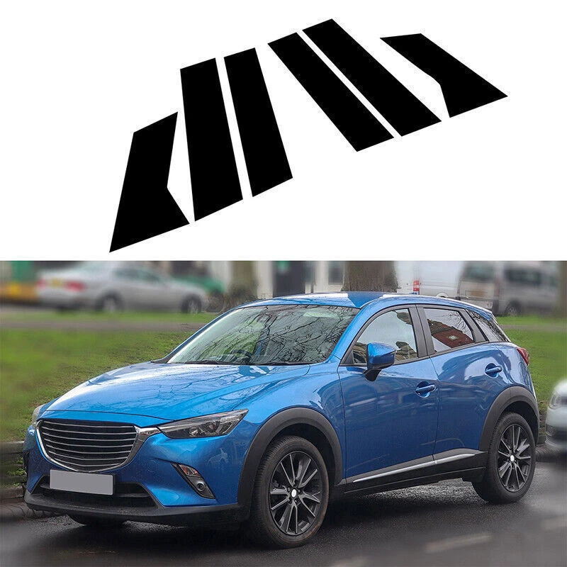 For Mazda CX-3 2016-21 Pillar Posts Door Piano Black Trim Decal Cover Kit 6PCS Foto 3 de 4