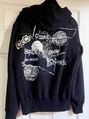 CHANEL 20P BLACK BEADED EMBROIDERED CC LOGO JACKET CC ZIPPER FR40-36-38 $3.5K